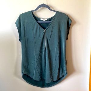 Green Envelope Green Capped Sleeved Top